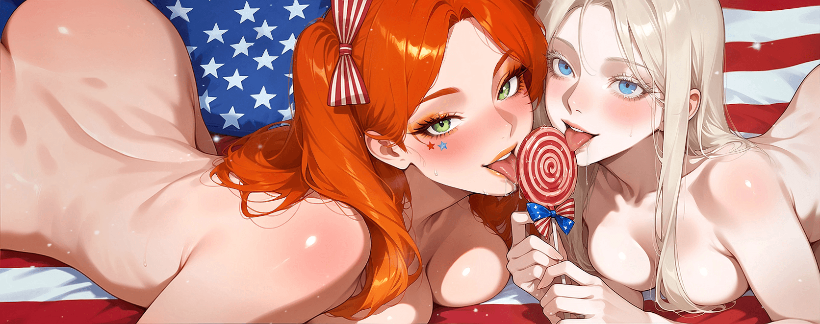 Fully clothed friends celebrate summer under a sky filled with fireworks